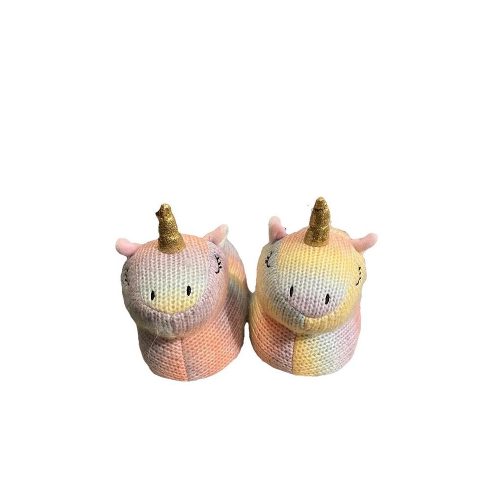 Wonder Nation Toddler Girls Unicorn Slippers Size‎ 9-10 Pink Rainbow Plush